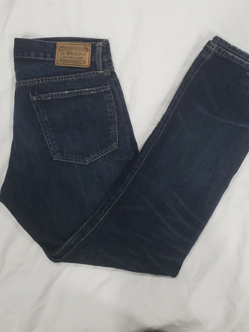 Vintage 90s Polo Ralph Lauren Varick Slim Straight Jeans Made in Mexico 32x30